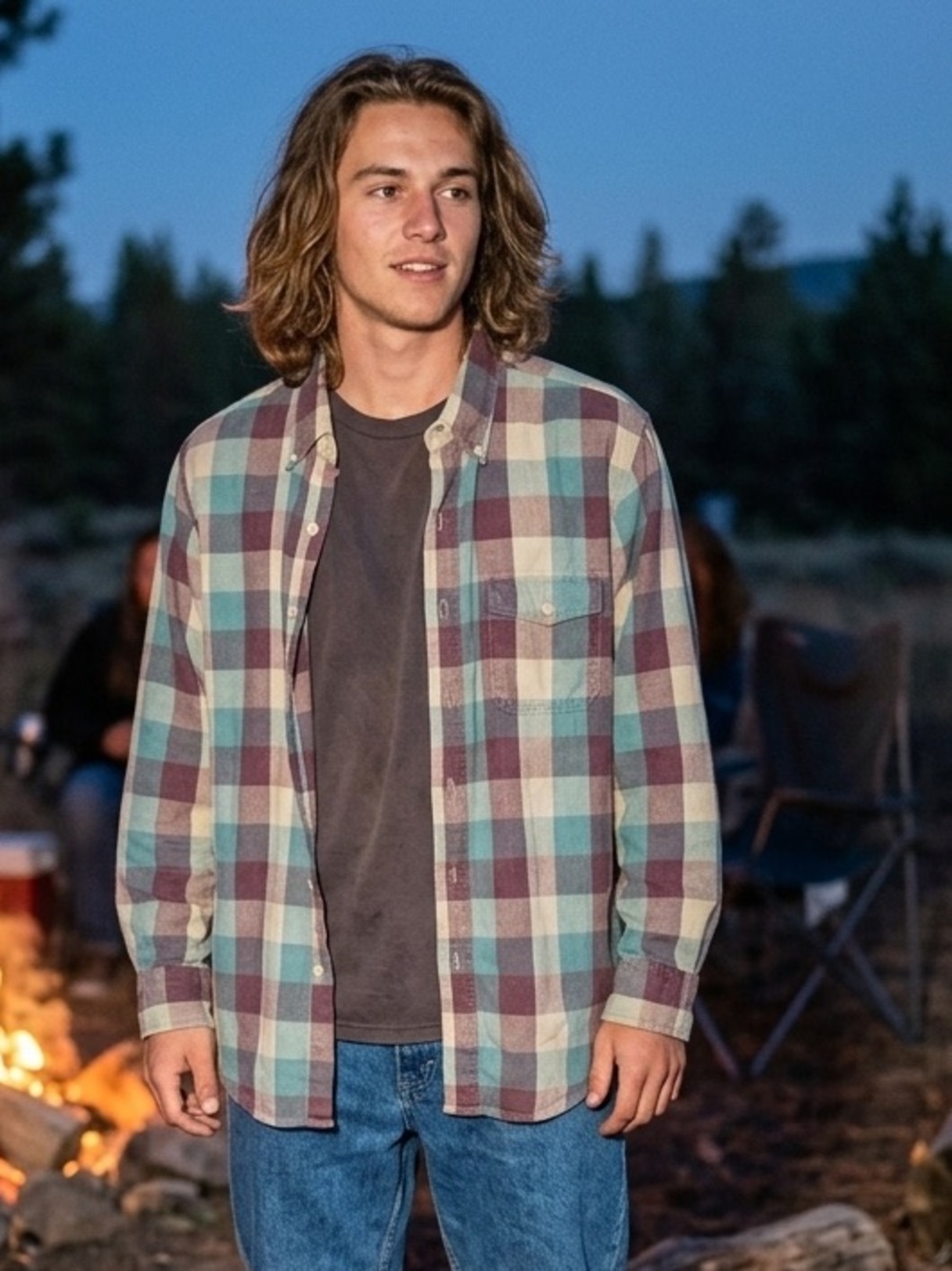 Vintage Woolrich Men's Large Flannel Shirt Button Down Cotton Plaid Multicolor